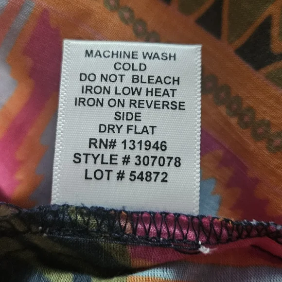 NWT Jude Connally Pru Long Sleeve Cotton Top: Decorative Frond Navy: Size- XXL - Picture 12 of 15